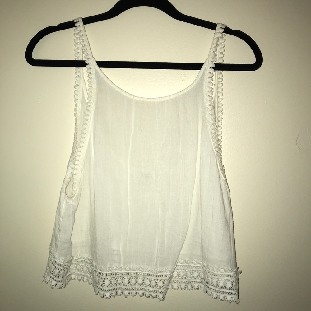 Aritzia white boho crop top